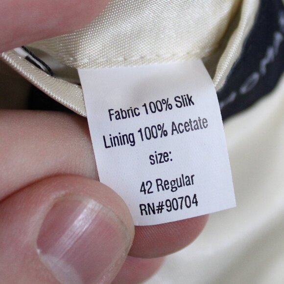 GRANT THOMAS 42R Ivory Silk Men's Sport Jacket Blazer Lord & Taylor - Picture 8 of 9